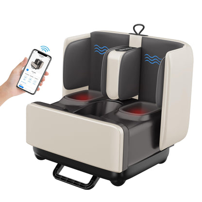 COMFIER 2-in-1 Shiatsu Foot & Calf Massager with Heat, APP Control & Foot Rest