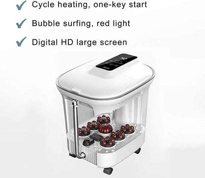 Lsrwhnyy Heated Foot Spa Bath Massager with Massage Rollers & Temperature Control