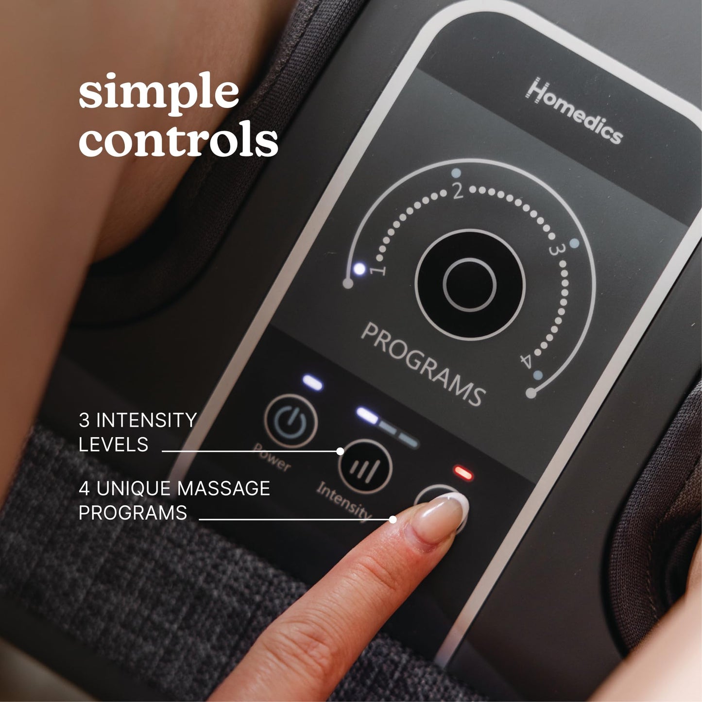 Homedics Foot & Calf Massager with Compression, Rolling Massage & Adjustable Intensity