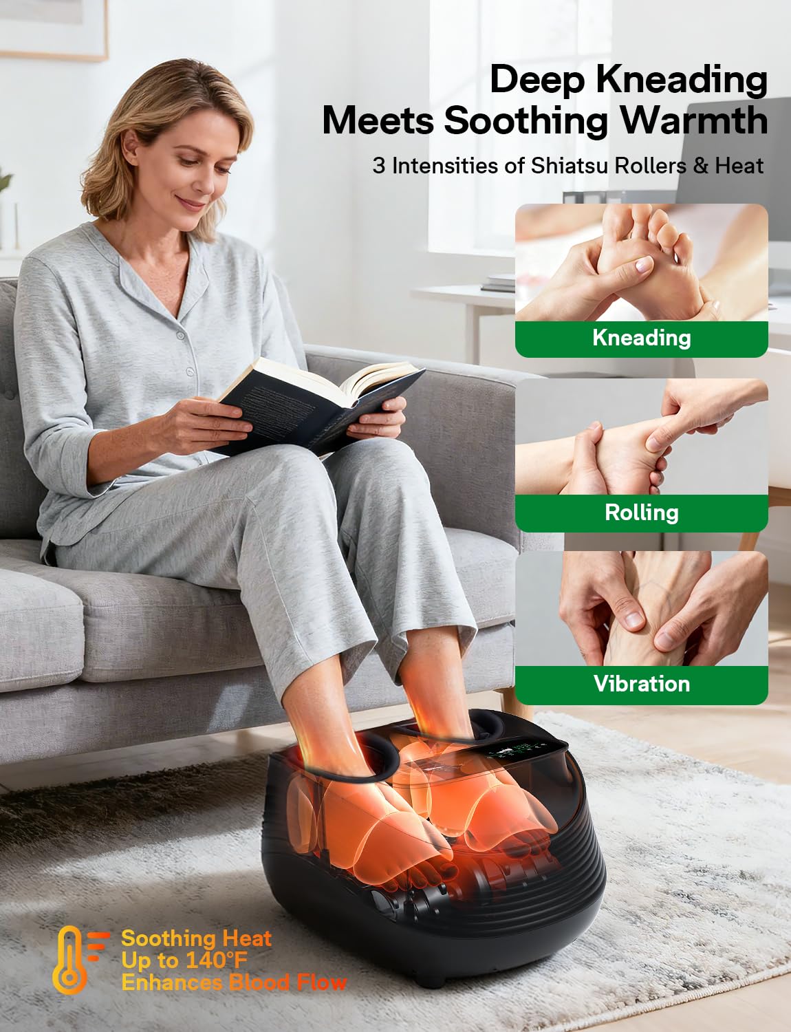 Medisana Shiatsu Foot Massager with Heat, Air Compression & Kneading for Pain Relief
