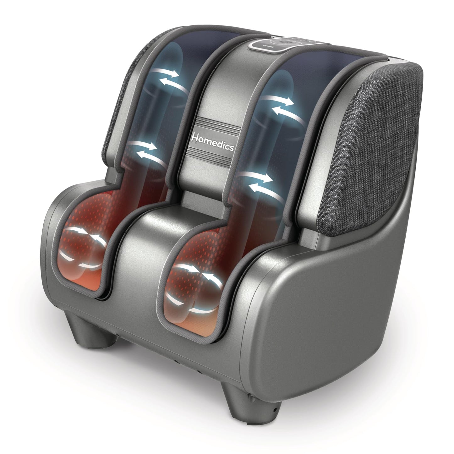 Homedics Foot & Calf Massager with Compression, Rolling Massage & Adjustable Intensity