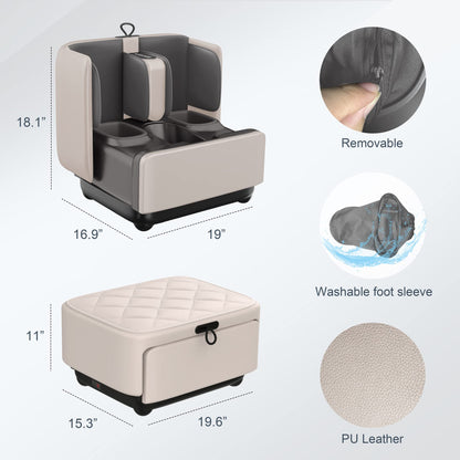 COMFIER 2-in-1 Shiatsu Foot & Calf Massager with Heat, APP Control & Foot Rest